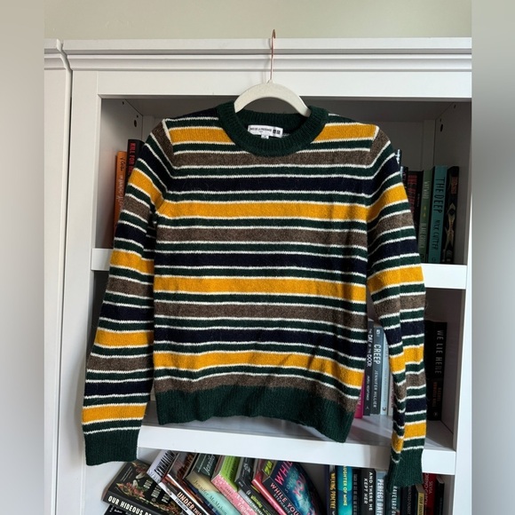 H&M Ines De La Fressange alpaca wool blend stripe classic crew neck sweater top - Picture 1 of 5